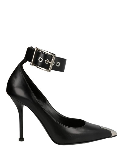 Alexander McQueen Womens Buckle Leather Heels