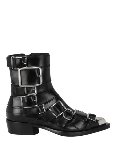 Alexander McQueen Womens Strappy Punk Ankle Boots