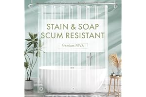 AmazerBath Shower Curtain Liner, 72x72 Clear Shower Curtain Liner, Waterproof Plastic Shower Liner, Cute Lightweight PEVA Shower Curtain for Bathroom with 3 Magnets and 12 Rustproof Metal Grommets
