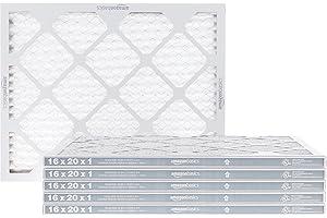 Amazon Basics 16x20x1 Air Filter 6-Pack, MERV 8 AC Furnace Filters, Allergy Control, Removes Dust, Lint and Pollen, Electrostatic (Actual Size: 15.75" x 19.75" x 0.75")