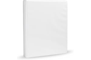Amazon Basics 3-Ring Binder, 1-Inch, Customizable, with Pockets for Organization, White, 1-Pack