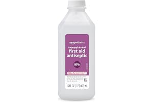 Amazon Basics 91% Isopropyl Alcohol First Aid Antiseptic, Unscented, 16 Fl oz, 1-Pack