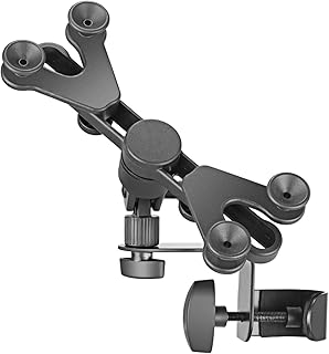Amazon Basics Adjustable Tablet Holder for Music Stand, Secure Portable iPad Holder with 360 Degree Swivel, Fits 7-11" Screens, Black