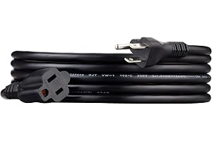Amazon Basics Extension Cord, 10 Ft, 3 Prong Outlet Extender, Indoor, 13 Amps, 125V, Black