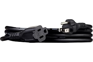 Amazon Basics Extension Cord, 3 Prong Outlet Extender, Indoor Power Cord, 13 Amps, 125V, 6 Ft, Black
