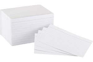 Amazon Basics Heavy Weight Ruled Index Cards for Studying and Note Taking, White, 3" x 5", 300 Count (Pack of 3)