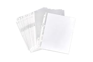 Amazon Basics Sheet Protectors for 3 Ring Binder, Heavyweight, Acid-Free, Clear Plastic Sleeves, Letter Size, 8.5 x 11 Inch, 100-Pack