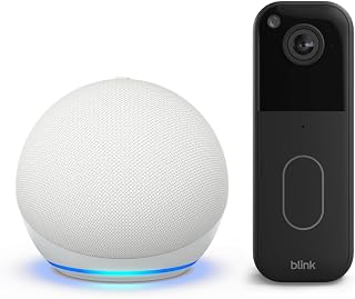 Amazon Echo Dot (newest model) Vibrant Speaker for Alexa+ & Blink Video Doorbell Head-to-toe HD with two-year Battery Life Bundle