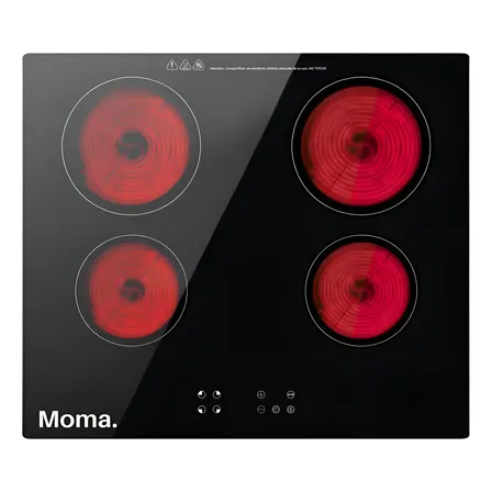 Anafe El&eacute;ctrico Vitrocer&aacute;mico Xplode Moma Dz4001 4 Hornallas Negro T&aacute;ctil