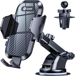 andobil Car Phone Holder, 2026 Military-Grade 89lbs Strongest Suction Phone Holders for Your Car Dashboard/Windshield/Vent Easy Clamp Car Phone Mount Stand for iPhone 17 16 15 14 13 Pro Max Samsung
