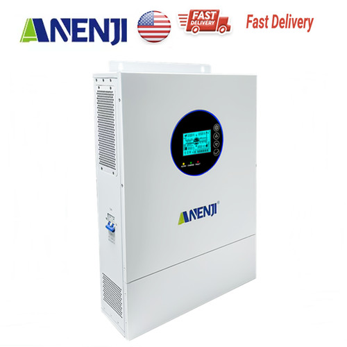 ANENJI 12KW 48V Solar Hybrid Inverter AC 120V/240V Split Phase 2*MPPT 200A US