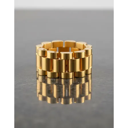 Anillo Eslab&oacute;n Rlx Acero Inox Ba&ntilde;o Oro 18k Dorado 10