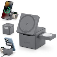 Anker 3 en 1 Cubo MagSafe Cargador Soporte 15W Plegable Carga Inal&aacute;mbrica para Apple