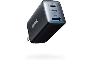 Anker Charger, 65W 3-Port Fast Compact Foldable USB C Charger Block for MacBook Pro/Air, iPad Pro, Galaxy S20, Dell XPS 13, Note 20/10+, iPhone 17 Series, Steam Deck, and More