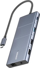 Anker |Concentrador USB C reacondicionado, estaci&oacute;n de acoplamiento 11 en 1 monitor dual 10 Gbps