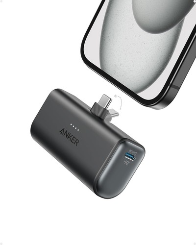 Anker Nano Power Bank 5000mAh Mini Battery Built-in USB C Connector 22.5W|Refurb