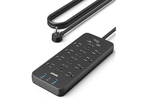Anker Power Strip with 2100J Surge Protector, Outlet Extender, 20W, 12 AC | 5ft Extension Cord with Multiple Outlets, 1 USB C, 2 USB A, Home Office, Dorm Room Essentials, TUV Listed
