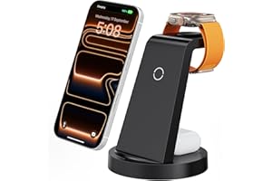 Anlmz 3 in 1 Charging Station for iPhone, Wireless Charger for iPhone 17 16e 16 15 14 13 12 11 X Pro Max & Apple Watch - Wireless Charging Station for AirPods 4 3 Pro