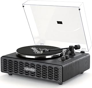 Annesburg Vinyl Record Player, Hi-Fi Bluetooth Turntable with Speakers | Adjustable Counterweight, 33/45 RPM, AT3600L Stylus, Automatic Stop, RCA output Vintage Phonograph Home Decor