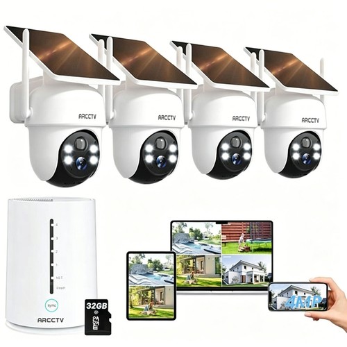 ANRAN Outdoor Wireless Security Camera System Solar Battery Powered WIFI PTZ PIR