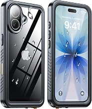 ANTSHARE for iPhone 17 Case IP68 Waterproof, Black/Clear | Built-in Screen/Lens Protector - Military Drop Shockproof Full Body Protection Phone Case for Swimming/Outdoor