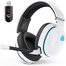 AOC 2.4GHz Wireless Gaming Headset for PS5, PS4, PC, Switch, 45Hr, Pink | Bluetooth 6.0 Gaming Headphones with Noise Canceling Mic, 7.1 Virtual Surround, Great for Fortnite & Call of Duty/FPS Gamers