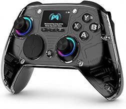 AOC PC Controller with Interactive Screen, Hall Effect Sticks & Triggers | for PC/Switch/Switch 2/PS4/iOS/Android/Steam Deck, BT/2.4G/Wired, Screen Setup,No-Drift Hall Joysticks, Macro,RGB, Up to 18H