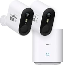 aosu 2K QHD Battery Security Cameras Wireless Outdoor System, 2-Cam-Kit