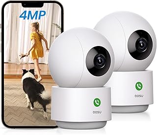 aosu 4MP Security Camera Indoor, 2.5K Baby Monitor Pet Camera 360&deg; for Home Security, WiFi Camera with 5/2.4 GHz Wi-Fi, One-Touch Call, Smart Motion Tracking, IR Night Vision, Compatible with Alexa