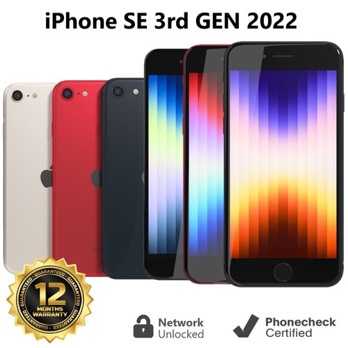 Apple iPhone SE 3rd Gen. -  A2595 - 64GB| 128GB | 256GB - (Unlocked) - Very Good