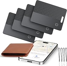 Apple MFi Certified Ultra-Thin Wallet Tracker Card(iOS Only), Bluetooth Tracker Smart Card for Wallet, GPS Tracker Supports Wireless Charging, 10 Years Battery for Luggage, Wallets, Backpacks, Keys