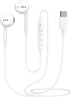 [Apple MFi Certified] Upgraded USB C Headphones for iPhone 17 16 15 Pro Max | Wired USB C Earphones/Earbuds with Built-in Remote to Control Music/Phone Calls/Volume, Compatible for iPhone 17 16 15/Galaxy