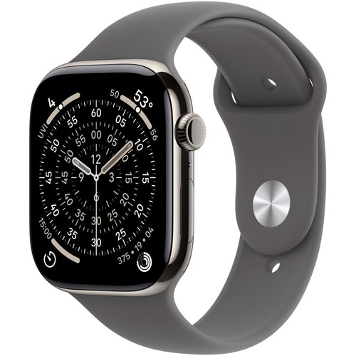 Apple Watch Series 11 42mm (Cellular) Natural Titanium S/M Sport Band Gray  -NEW