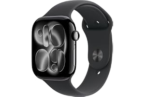 Apple Watch Series 11 [GPS 46mm] Smartwatch with Jet Black Aluminum Case with Black Sport Band - M/L. Sleep Score, Fitness Tracker, Health Monitoring, Always-On Display, Water Resistant