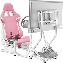 ARES WING Racing Simulator Cockpit with TV Mount, Sim Racing Wheel Stand