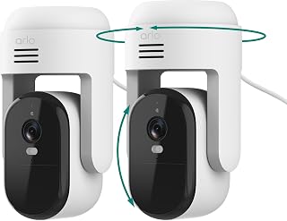 Arlo Essential Outdoor Pan Tilt Zoom Security Camera 2K Wired - 2-Cam | 360° pan & 180° tilt; Outdoor camera; Person, vehicle, package & pet detection; Auto motion tracking; 1-mo Secure plan incl.
