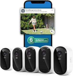 Arlo Essential Security Camera 2K (3rd Gen) - 5-Cam + 6 Mo Plan
