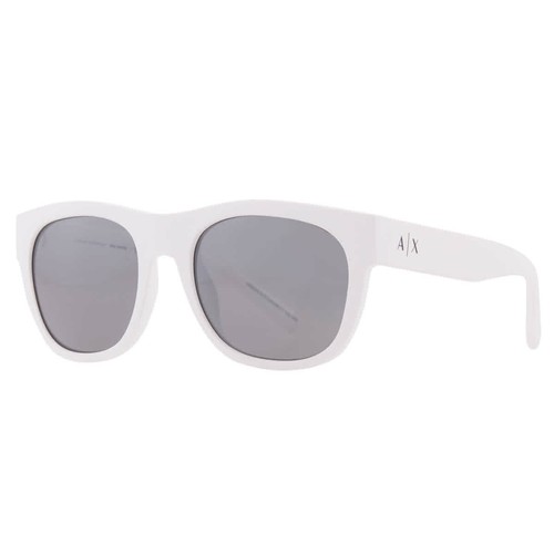 Armani Exchange Grey Mirror Silver Square Men's Sunglasses AX4128SU 83156G 55