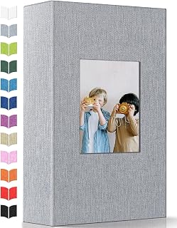 Artfeel Photo Album 4x6 with 300 Pockets,Slip-in Picture Albums,Linen Cover Memory Book with Front Window,White Page Vertical Photo Book for Wedding,Family,Anniversare,Baby,Vacation,Father's Day