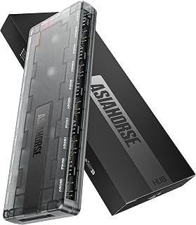 AsiaHorse UMBRA ARGB Hub, 10 Independent 5V 3-Pin Channels, Exclusive Software with DIY Lighting Effects, Supports Asynchronous Dual-Zone Lighting & Canvas Mode, Compatible with ARGB Fans/Cables/Strip