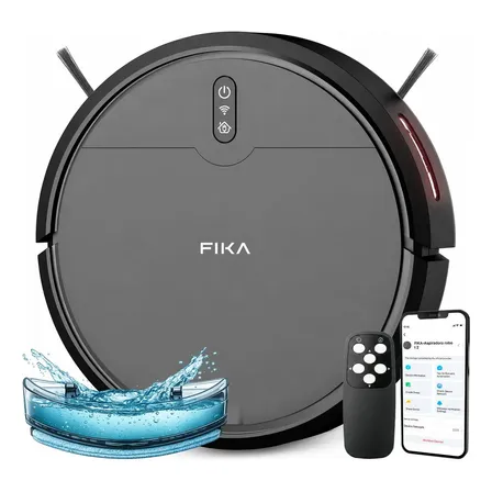 Aspiradora Robot Trapeadora Fika Limpieza SENSE Antichoque Con App Wifi Color Blanco