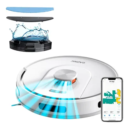 Aspiradora Robot Trapeadora Gadnic Navegacion Laser Lds Mapeo 3d Succion 5000 Pa Trapeado App Tuya Autonomia 200 Minutos