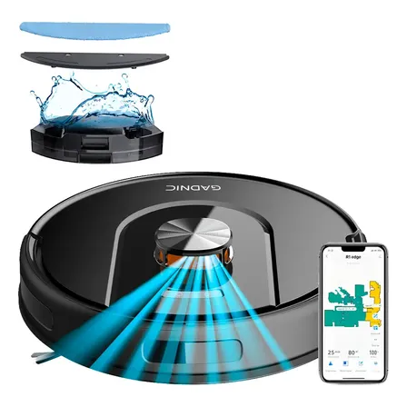 Aspiradora Robot Trapeadora Gadnic V51 4 Modos De Mapeo Negro