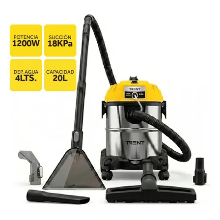 Aspiradora Tacho Industrial Limpia Tapizados Auto Trent Iron 4 En 1 Agua Y Polvo Sillones Tapicer&iacute;a