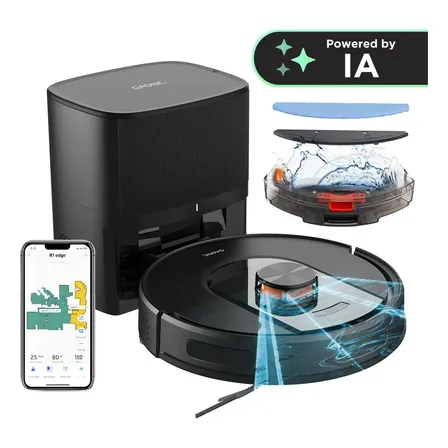 Aspiradora Trapeadora Robot Gadnic 5000Pa LDS Laser Base Autolimpiante 3.2L 200 Min Autonomia App Tuya Mapeo Laser