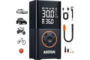 AstroAI L7 Tire Inflator Portable Air Compressor,150 PSI Cordless Mini Air Bike Auto Shut-Off Pump with Digital Display Pressure Gauge, Fast Inflation & LED Light for Car Tires,Motorcycles,Bikes,Balls