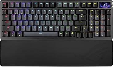 ASUS ROG Azoth 96 HE Wireless Hall Effect Gaming Keyboard &ndash; 96% Full-Size, Tri-Mode, Hot Swappable Magnetic Switch, Rapid Trigger, Speed Tap, 8K Hz Polling, Color OLED Screen, ABS Keycaps &ndash; Black