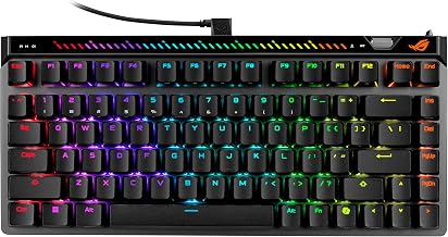 ASUS ROG Falchion Ace 75 HE Wired Analog/Hall Effect Gaming Keyboard &ndash; 75% TKL, USB, Hot Swappable HFX V2 Magnetic Switch, Rapid Trigger, 8KHz Polling, ABS Keycap, Carry Case, Web-based Config - Black
