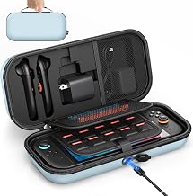 Auarte Switch Case for Switch 2 Console (2025)/OLED, [Charge Inside] Design | Portable Slim Hard Shell, Travel Carry Protective Bag for Switch 2 Accessories with 10 Game Card Slots Storage Case