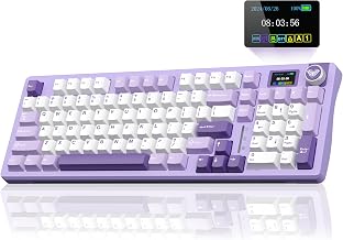 AULA S98 Pro Wireless Mechanical Keyboard with Screen & Knob, Tri-Mode Creamy Keyboard with Number Pad, Pre-lubed Linear Switches, Hot Swappable RGB Backlit Computer Gaming Keyboards for PC/Laptop